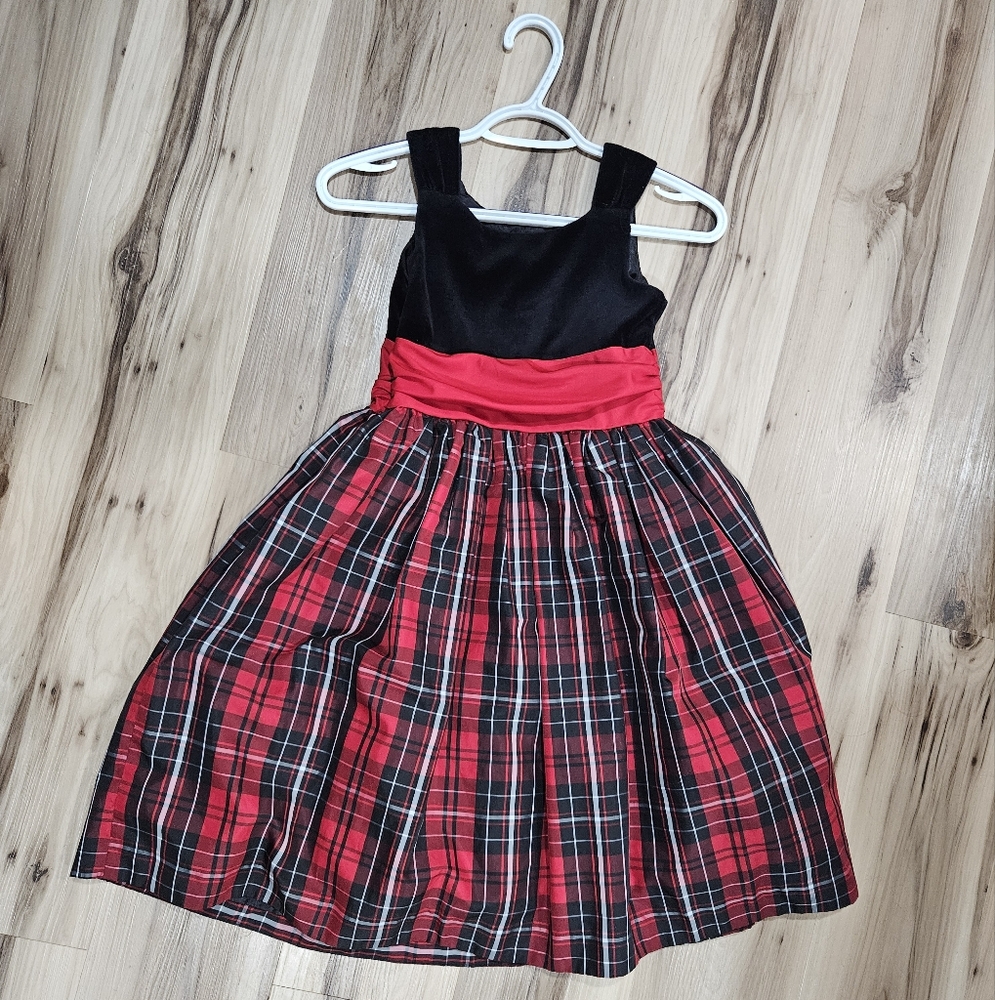 Girls Chaps Black Velvet Dress